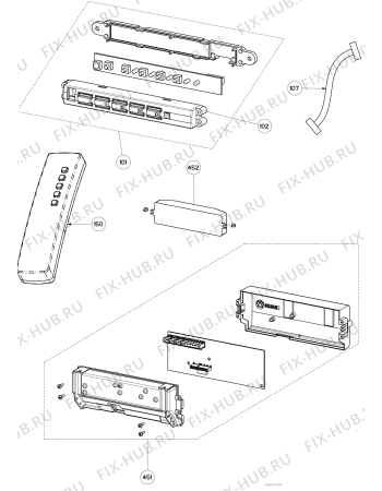 Взрыв-схема вытяжки Electrolux EFG90563OX - Схема узла Command panel 037